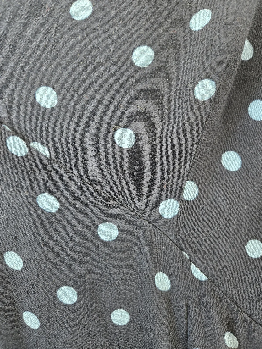 Zara Navy Polka Dot Puff Shoulder Midi Dress Women's Large - Picture 13 of 13